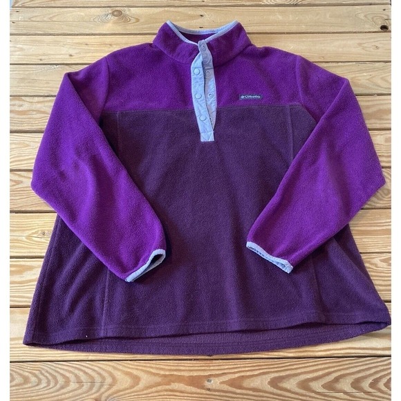 Columbia 1/2 Snap Fleece Jacket Size 1X Women’s Purple - Picture 1 of 7
